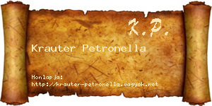 Krauter Petronella névjegykártya
